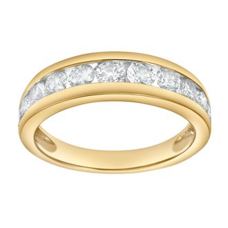 LuvMyJewelry Eterna 1.00 Cts Natural Diamond Band 14K Gold Ring
