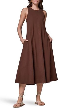 DKNY Sleeveless Cotton Jersey Maxi Dress in Canyon at Nordstrom, Size X-Large