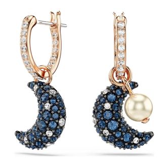 Swarovski Damesoorbellen Asymmetrisch Maandesign Multicolor Ros&eacute;goud Sublima 5671569 - Dames - Oorbellen - Veelkleurig - ONE Size - Accessoires