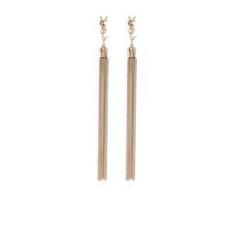 【関税＆送料込み】Saint Laurent Earrings NIB Saint Laurent YSL Curb Chain Link Crystal Mismatch