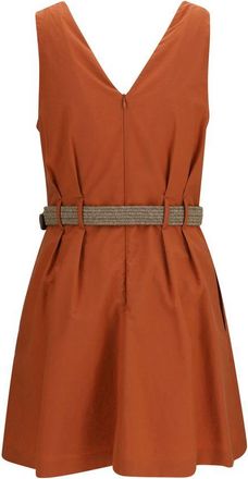 Brunello Cucinelli Womens Orange Cotton Casual Dress