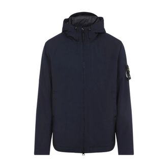 Stone Island Jassen, Heren, Blauw, XL, Soft Shell-R Jas