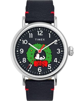 Timex Peanuts Waterbury Standard Mens Blue Watch TW2U86300 Leather - One Size