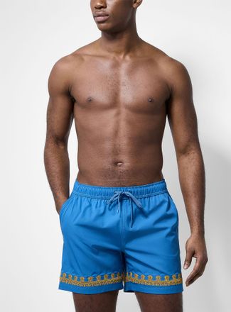 Simons Mens Embroidered-trim swim trunk
