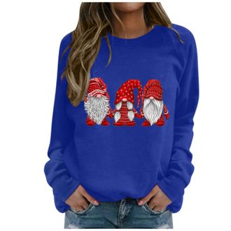 Generic Merry Christmas Print Sweatshirts Jumpers for Women Ladies UK Oversized Winter Long Sleeve Crewneck Dress Hoodies Pullover Casual Plus Size Shirts Top