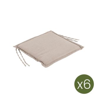 ED&Egrave;N JARD&Iacute; Pack de 6 cojines de sillas de jard&iacute;n olefin marr&oacute;n tostado 40x42 cm