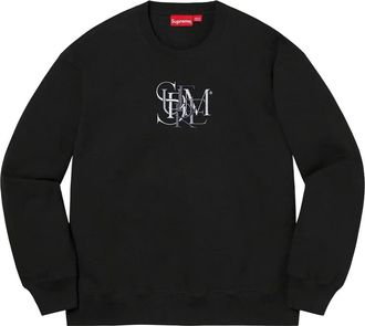 SUPREME Felpa girocollo con ricamo - Nero