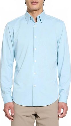 Theory Sylvain Structure Knit Shirt In Light Ocean Air
