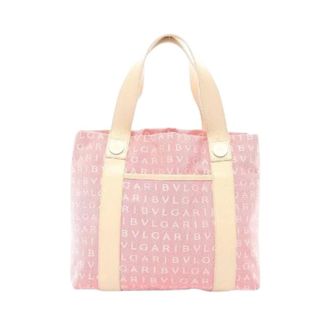 Bulgari Pre-owned Tote Bags, female, Pink, Size: ONE SIZE Pre-owned Logo Mania Canvas Leather Handbag