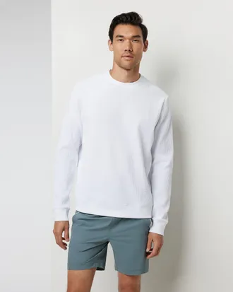 Vuori Clothing Tech Waffle Crew Neck Shirt | White | Medium