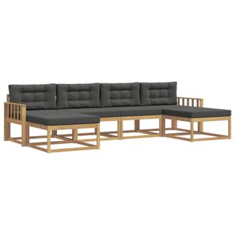 vidaXL Conjunto De Sof&aacute;s De Exterior 6 Pcs Blanco Y Antracita Vidaxl