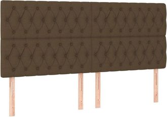 vidaXL Cabeceros 4 Unidades De Tela Marr&oacute;n Oscuro 100x7x78/88 Cm Vidaxl