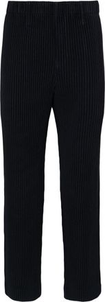 Homme Plissé Issey Miyake Basic tapered plissé trousers - men - Polyester - 2 - Blue