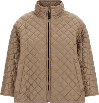 Max Mara Korte Omkeerbare Cape Delfina - Dames - Winterjassen - Beige - 3XS - Polyester - Jassen