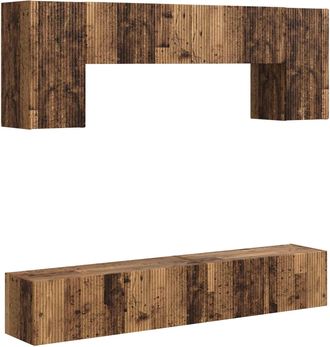 vidaXL Conjunto De Mueble De Tv 4 Uds. Madera Vieja Vidaxl