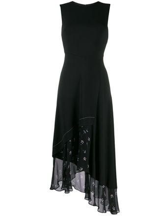 Markus Lupfer floral trim shift dress - women - Elastodiene/Polyester/Acetate/Viscose - 10 - Black