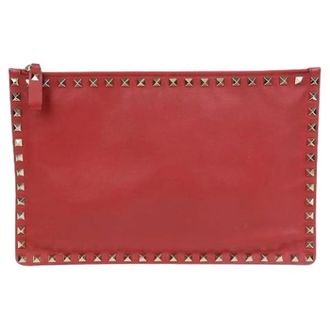 Valentino Pre-owned Clutches, female, Red, Size: ONE SIZE Pre-owned Rockstud Clutch