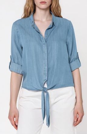 Velvet Heart Solange Crop Tie Front Top in Classic Indigo at Nordstrom Rack, Size X-Large