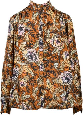 Raga Multicolor Vibrant Floral Print Silk Puff Sleeve Shirt