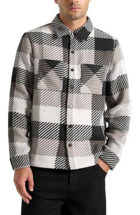 Mani&egrave;re De Voir Rune Unisex Check Overshirt in Black at Nordstrom, Size Xx-Small