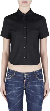 Dsquared2 Zwart Katoenen Overhemd - Dames - Overhemden - Zwart - XS - Katoen - Overhemden