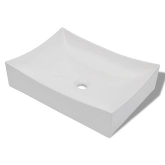 Berkfield Home Bathroom Ceramic Porcelain Sink Art Basin White High Gloss