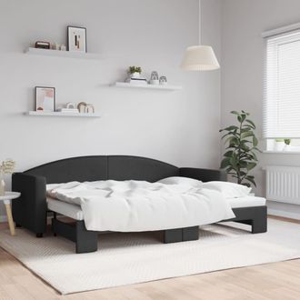 vidaXL Sof&aacute; Cama Nido Tela Negro 80x200 Cm Vidaxl