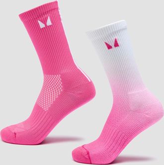 MyProtein Calcetines para correr de MP (paquete de 2) - Rosa vibrante degradado/Rayas rosa vibrante - UK - 9-11