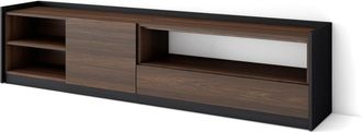 Skraut Home Skraut Home - Mueble Tv, Televisi&oacute;n, 207x37x50cm, Para Tv Hasta 80, Roble Oscuro Y Negro