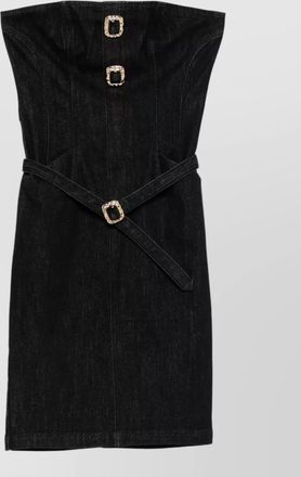 Self Portrait denim bandeau mini dress