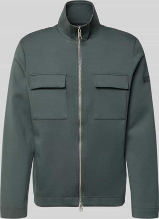 Marc O'Polo Regular Fit Sweatjacke aus Baumwoll-Mix in Oliv, Gr&ouml;&szlig;e XXL