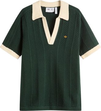adidas x CLOT by Edison Chen Knit Polo Shirt Asia Sizing Green Night IK2942