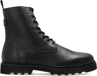AllSaints Skiff Enkellaarsjes - Heren - Veterlaarzen - Zwart - 46 EU - Leer - Schoenen