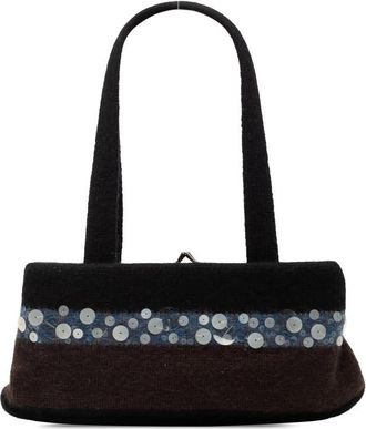 Bottega Veneta Pre-owned Bottega Veneta Wool and Sequin Embellished Clasp Shoulder Bag Ladies OHZRYRA4BUIYW4XB