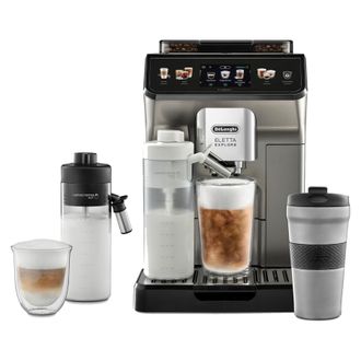 DeLonghi Bean to Cup Automatic Coffee Machine, Eletta Explore in Silver