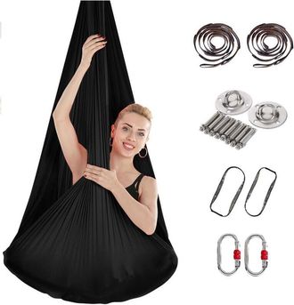 OEM Kit De Yoga Para Adultos, Accesorios De Yoga, Carga De 500 Kg, Incluye Herrajes De Instalaci&oacute;n, Color Negro
