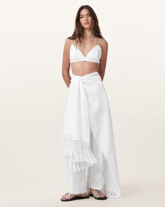 AllSaints Linen Underground Eyelet Ruana, Size: One Size