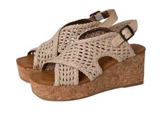 Blowfish Andrea Womens Wedge Shoes Gold Metallic Fabric : 8.5 M, Faux Leather/Textile