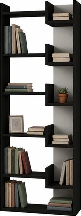 Decortie Libreria A 6 Ripiani Antracite Scaffalatura Verticale Moderna 60.5x22x162.5 Cm