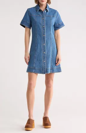 Habitual Stretch Denim Shirtdress in Adrift at Nordstrom Rack, Size X-Small
