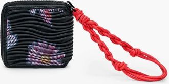 Desigual portafoglio medio con texture floreale nero