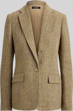 Lauren Ralph Lauren Slim Fit Kurzblazer aus reinem Leinen in Mittelbraun, Gr&ouml;&szlig;e 34