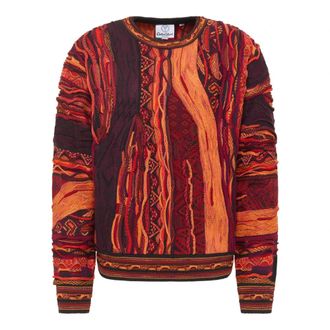Carlo Colucci Gebreide trui - Heren - Ronde hals truien - Oranje - 3XL - Katoen - Truien & Vesten