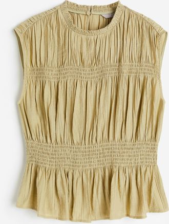 H&M Gecrinkeltes Top - Beige