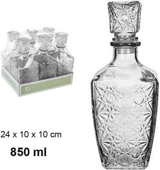 Trade Shop Trade Shop - 6 Vintage Wiskey Co&ntilde;ac Escoc&eacute;s Licor Botella De Vidrio Con Tap&oacute;n 10x24cm