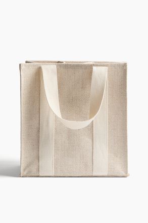 H&M Flaschentasche aus Jutemix - Hellbeige