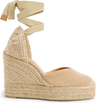 Castaner Chiara/8Ed/002 11 cm sleehakken - Dames - Sleehakken - Beige - 41 EU - Katoen - Schoenen