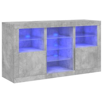 Berkfield Home Sideboard with LED Lights Concrete Grey 123x37x67 cm | Size: 123 x 37 x 67 cm