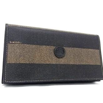 Fendi Black Brown Pvc Long Wallet (Bi-Fold) (Pre-Owned)