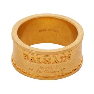 Balmain Anillo Tubular Signature - Accessories - Mujer - Amarillo - S